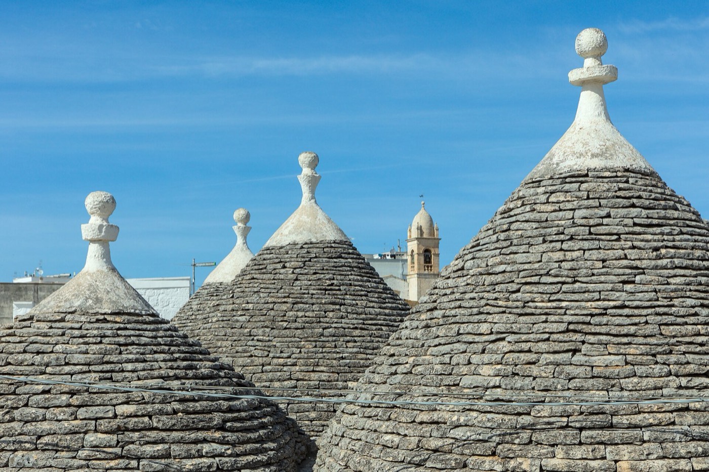 I tetti conici in chiancarelle del Rione Monti, Alberobello